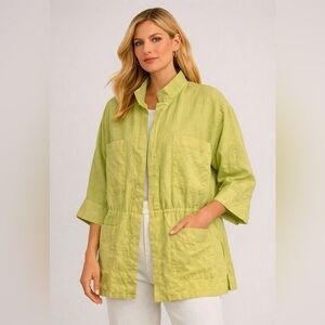 Balla 100% Linen Oversized Jacket One Size Relaxed European